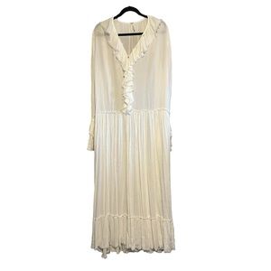 Free People Endless Summer Sweet Darlin Maxi Dress Ivory/White Oversized Sz S